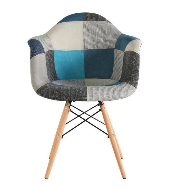 Cheap Price Modern Comfortable Dining Room Furniture Patchwork Fabric Dining Chair Durable Colorful Cloth Dining Chair
