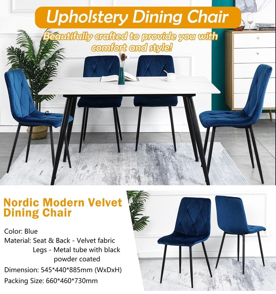 Light Luxury Cheap Price Modern Dining Chairs Upholstered Velvet Chairs