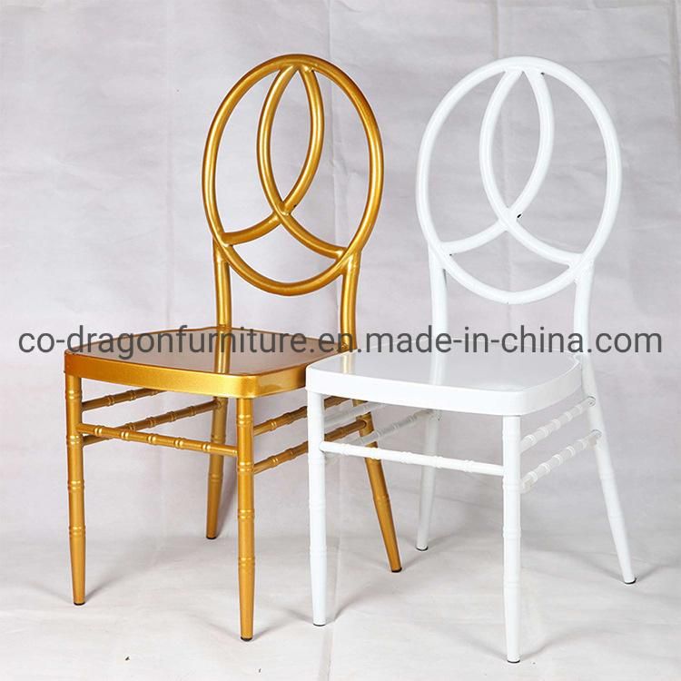 Chinese Wholesale Market Dining Furniture Steel Wedding Chair with Leather