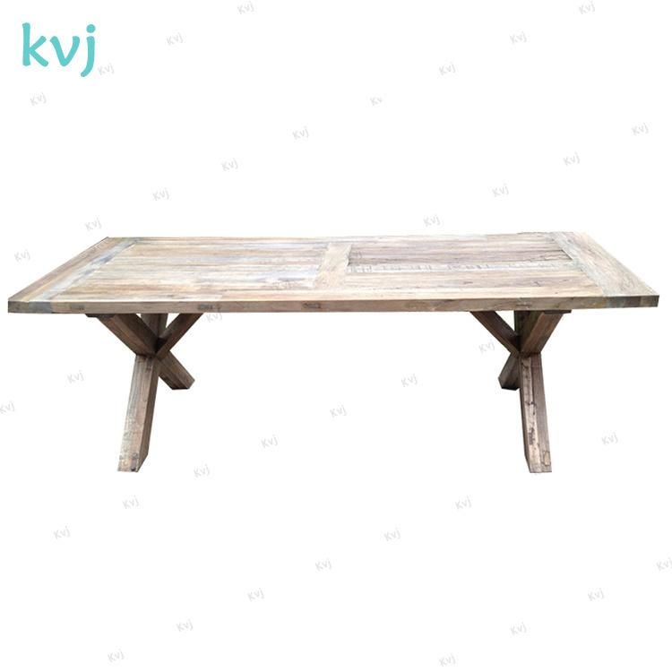 Kvj-7212 Rectangle Reclaimed Wood Rustic Antique Dining Table