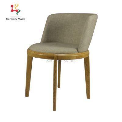 Hotel Restaurant Furniture Upholstered Dining Chair with Wood Legs