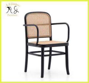 Stylish Restaurant furniture Natural Wood Wicker Dining Armchair