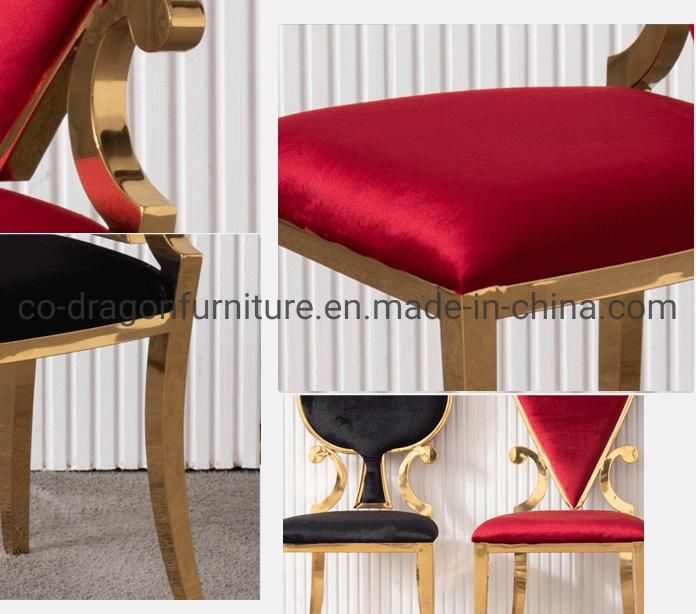 Home and Wedding Furniture Gold Stainless Steel Velvet Dining Chair