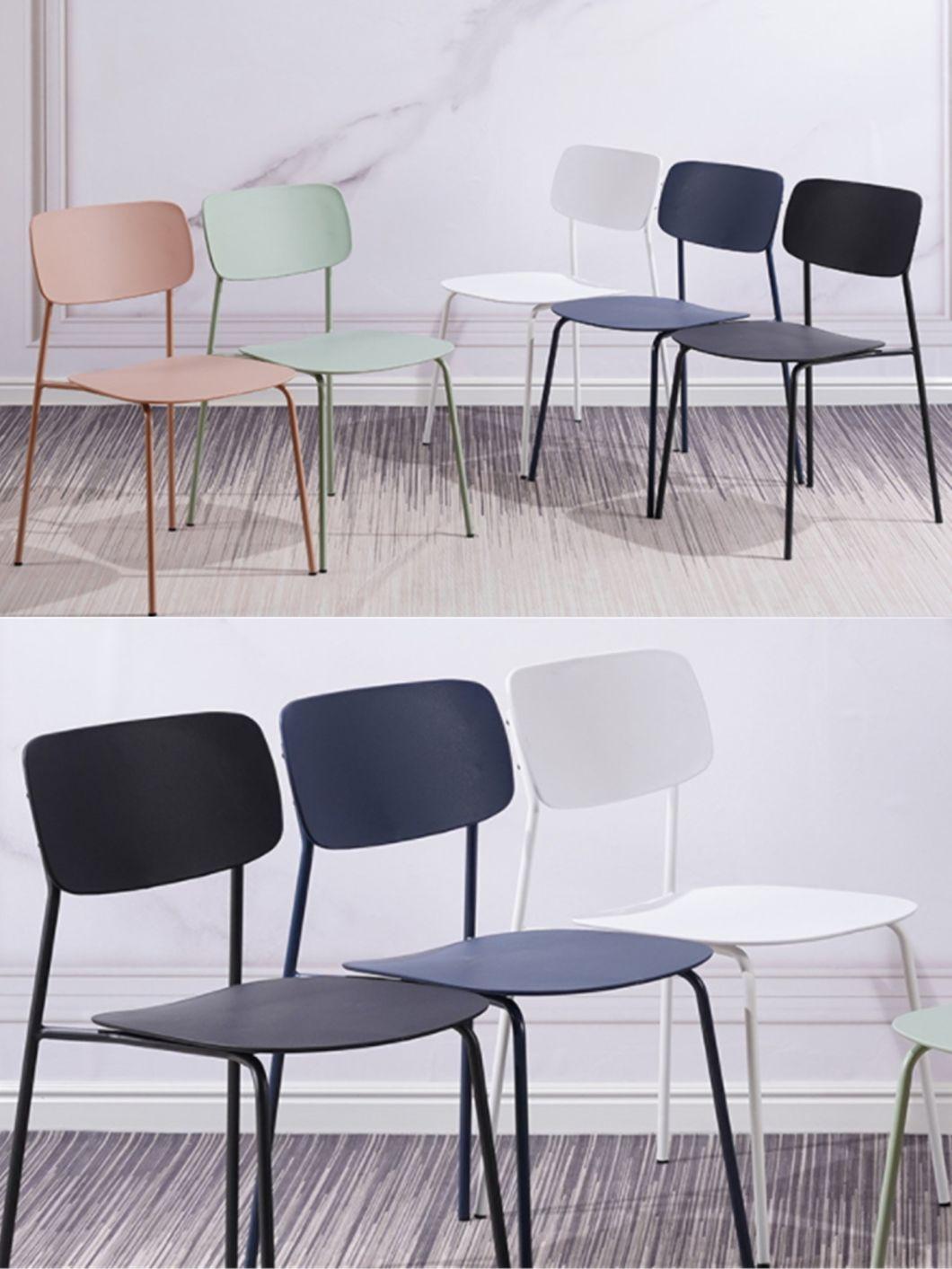 Italy Stackable Chairs PP Plastic Chair with Power Coatling Legs for Dinning