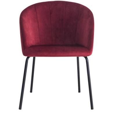 Wholesale Cheap Price Home Furniture Velvet Modern Design Comfortable Dining Chair with Metal Legs