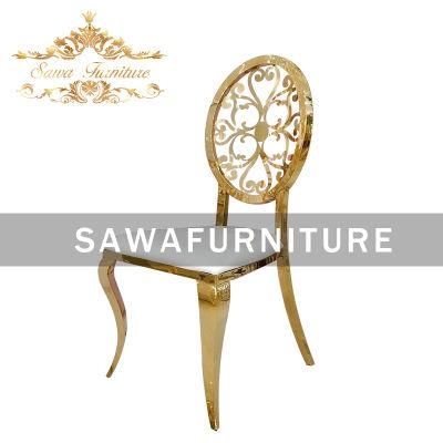 China Factory Cheaper Price Event Gold Stainless Steel Dining Chair