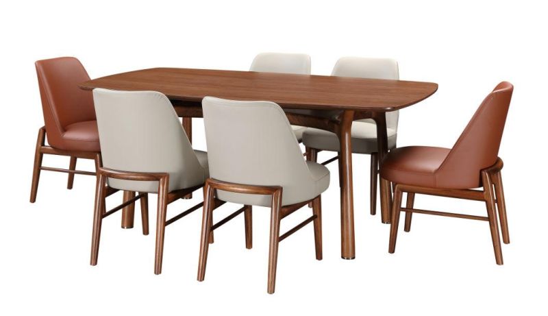 Modern Style Rectangular Restaurant Walnut Wooden Table Dining Table