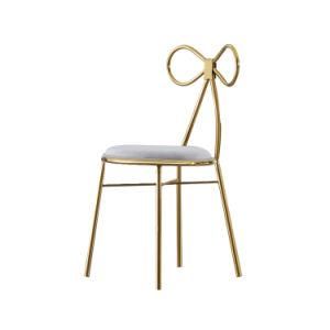 Modern and Elegant Design Velvet Cushion Breathable Backrest with Golden Legs Restaurant Outdoor Dining Chair
