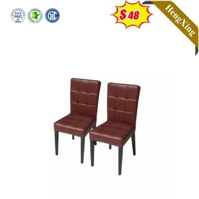 Customized Hotel Restaurant Home Living Room Furniture PU Leather Wedding Banquet Dining Chairs with Wood Legs