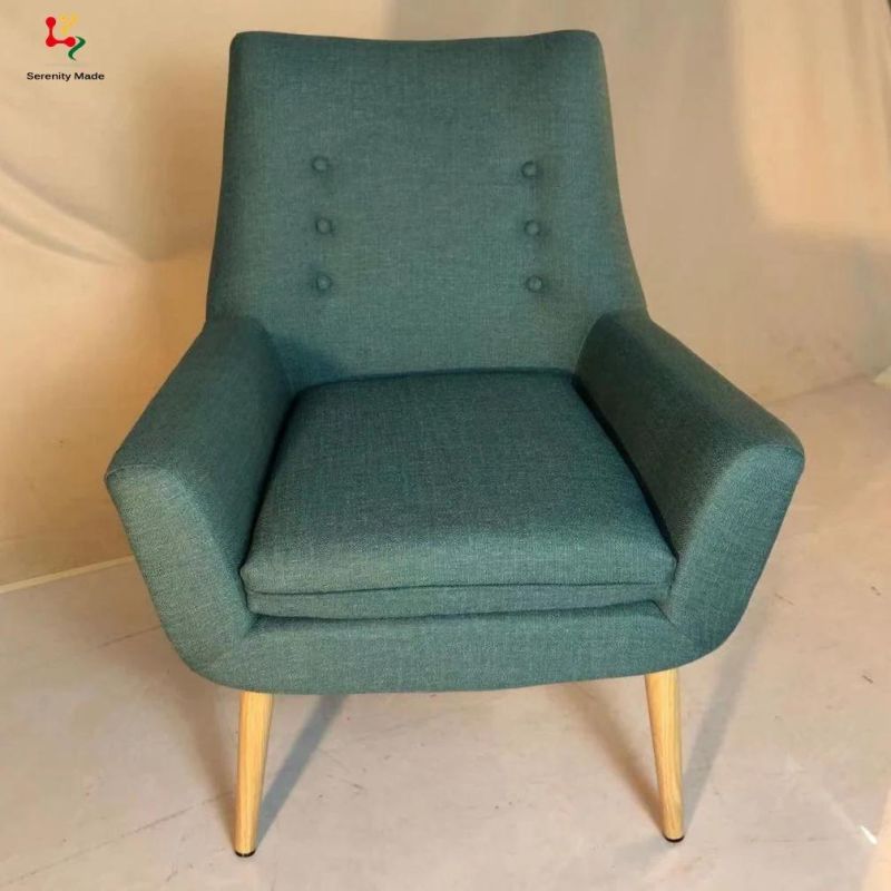 Nordic Design Home Furniture Fabric Upholstery Bedroom Tufted Back Leisure Living Room Lounge Dining Chair