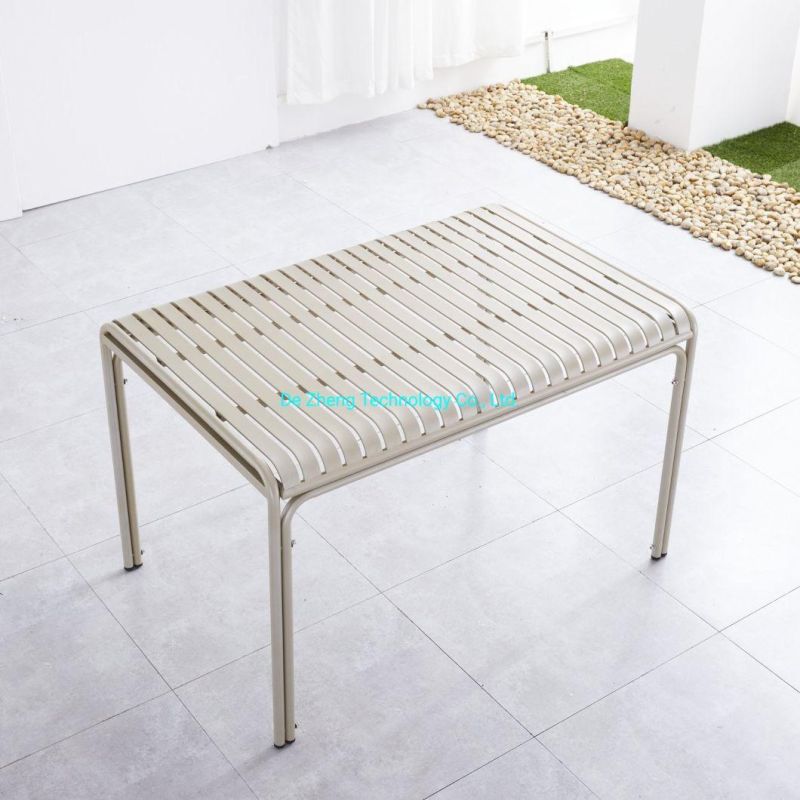 Modern Furniture Metal Frame Rectangle Table Aluminum Top Restaurant Outdoor Tables Modern Dining Table Cafe Shop Coffee Table