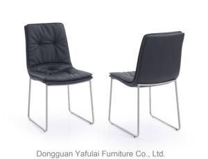 Classic Comfortable Black Steel PU Dining Chair Furniture