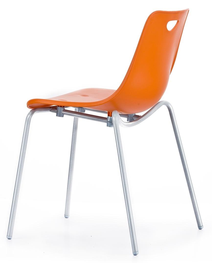 Popular Plastic Seat and Back Steel Leg Dining Chair