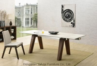 Hot Selling Modern Extension Ceramic Wood Dining Table Home Furniture