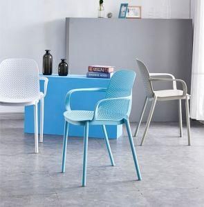 Modern Minimalist Style PP Living Room Dining Chair with Armrests Outdoor Dining Chair