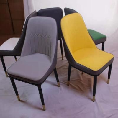 Luxury Modern PU Leather Chairs Dining Yellow Color Dining Chairs