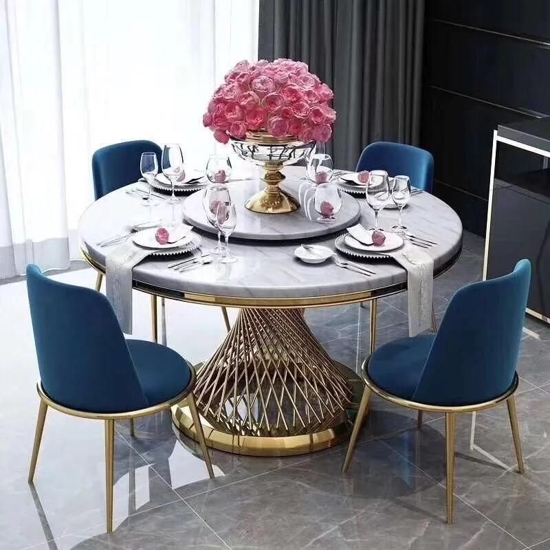 Northern Europe Style Restaurant Furniture Fashion Coffee Chairs Modern Compact Oval Nordic Style Luxury Model Room Furniture with Iron Marble Surface Table