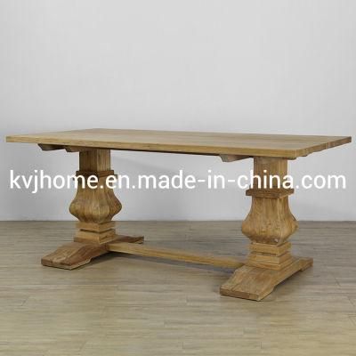 Kvj-6191 French Rustic Large Rectangle Wood Dining Table