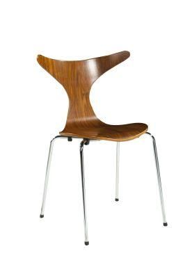 Dining Furniture Oxhorn Plywood Seat with Metal Chair