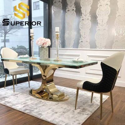 Australia Hotel Commercial Modern Furniture Gold Dining Table and Chair