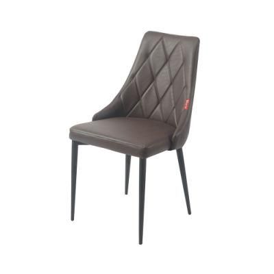 Popular Dining Room Furniture Modern Fabric PU Leather Chairs Dining Chairs with Metal Legs
