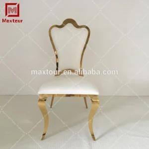 Noble Gold Stainless Steel PU Leather Wedding Stage Chair and Hotel Chair Wedding