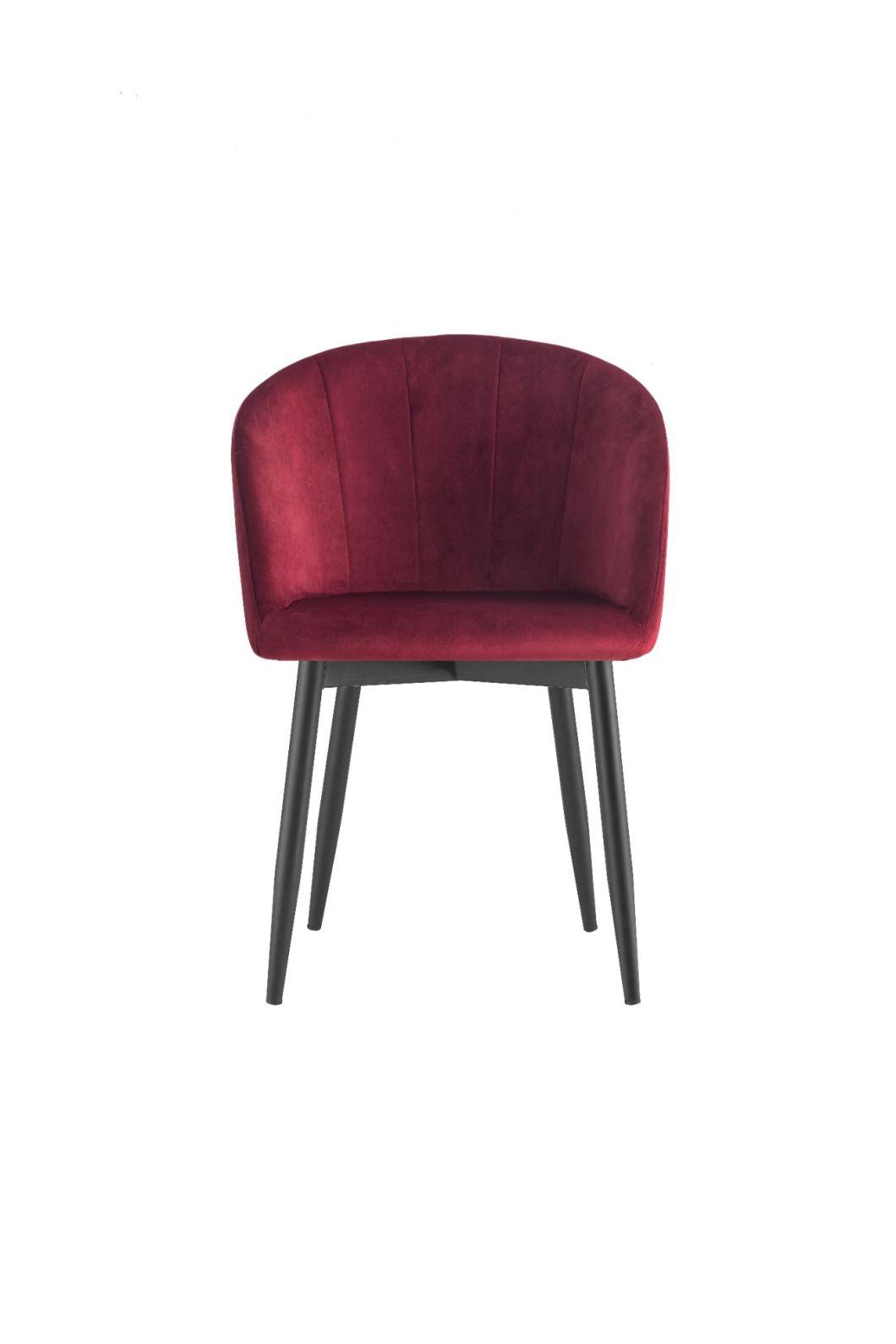 Hotel Event Metal Leisure Chair Pink Fabric Velvet Dining Chair in Living Room Armchair