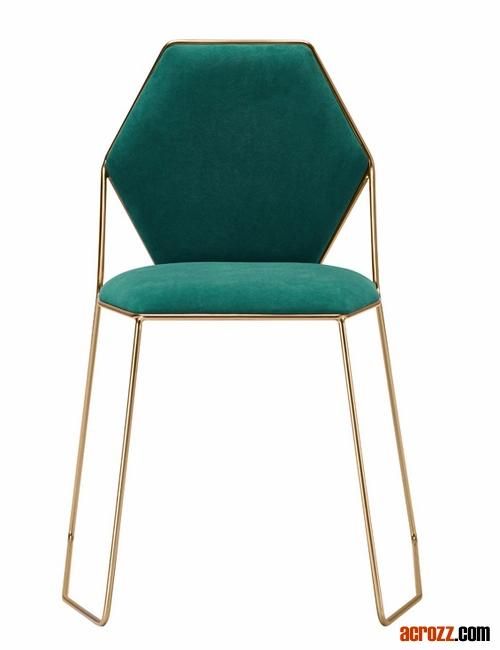 China Dining Room Furniture Soft Chair Irregularity Metal Legs Dining Chairs