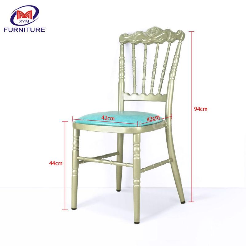 Wholesale Gold Color Metal Fixed Cushion Crown Chiavari Chair