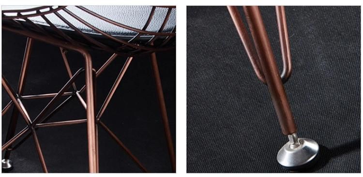 Black Wire Chair Computer Backrest Stool Coffee Shop Metal Stainless Steel Thickened Dining Chair Outdoor Milk Tea Shop Leisure Chair