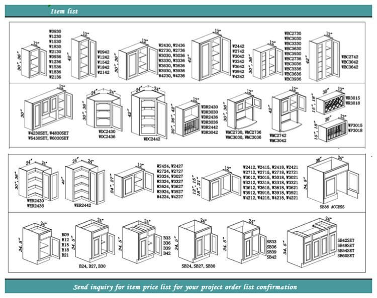 2020 New Modern Modular Kitchen Cabinets American Shaker Style Framed