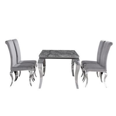 Home Restaurant Living Room Furniture Table Sets Sintered Stone Marble Table Top Dining Table with Stainless Steel Leg