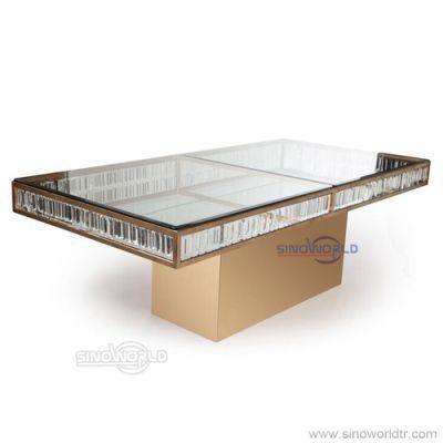 Modern Retangular Wedding Furniture Banquet Dining Table Stainless Steel Table