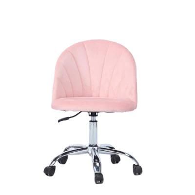 Nordic Executive Classic Swivel Pink Velvet Upholstered Office Chair