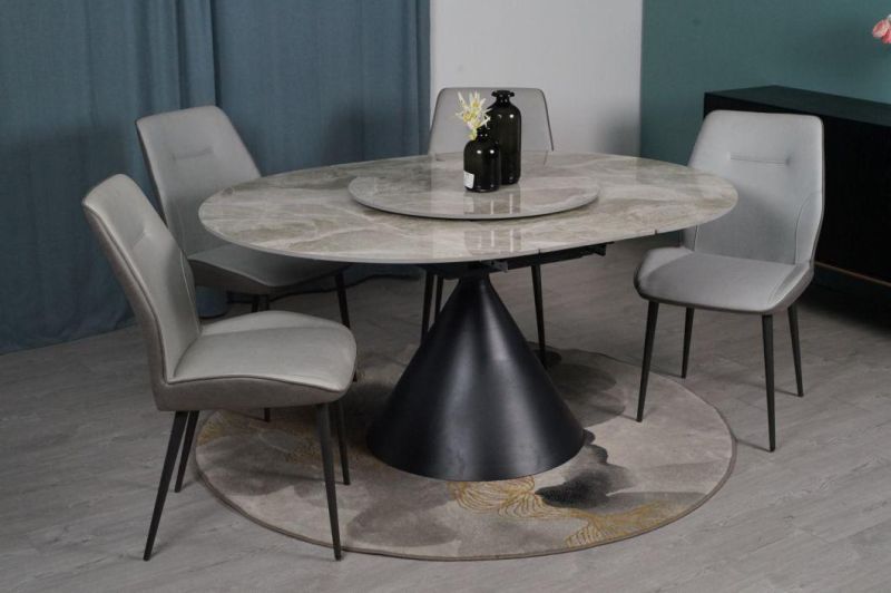 Hot Sale Home Furniture Sintered Stone Imitation Marble Extendable Dining Table