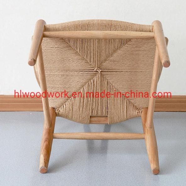 Dining Chair Dining Chair Ash Wood Frame Natural Color Rope Woven Seat Dining Chair Resteraunt Furniture