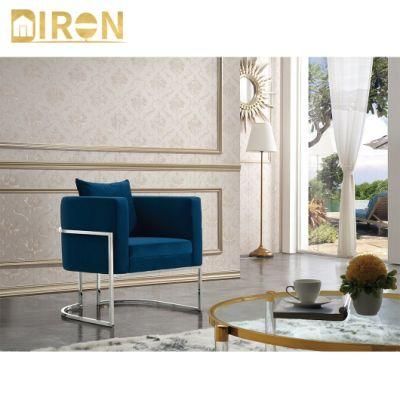 China Factory Contemporary Restaurant Furniture Modern Design Fabric Dining Room Stainless Steel in Chrome Color Dining Chair