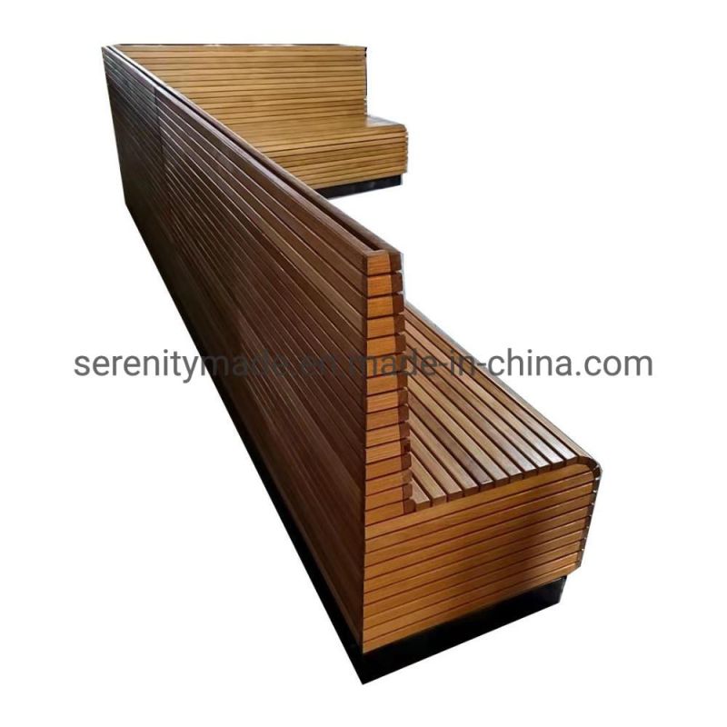 Modern Style Wooden Bamboo Chip Stripe Restaurant Booth Seating