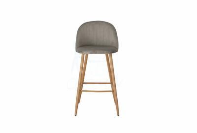 Simple Velvet Fabric Bar Chairs