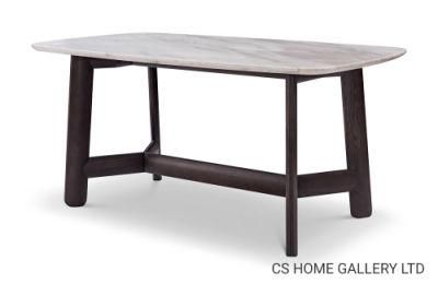 Wooden Modern Home Natural Marble Top Furniture Dining Table