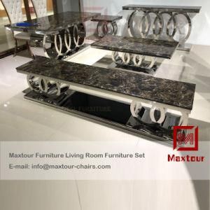 Home Living Room Furniture Dining Table with Stainless Steel Frame