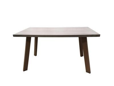 Cheap Vintage Rectangle Wood Top Metal Frame Dining Furniture Restaurant Table