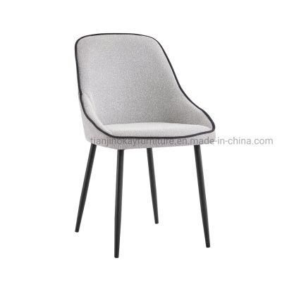 Wholesale Nordic Luxury Dining Chairs Velvet Fabric Restaurant Chair with Arm Metal Legs