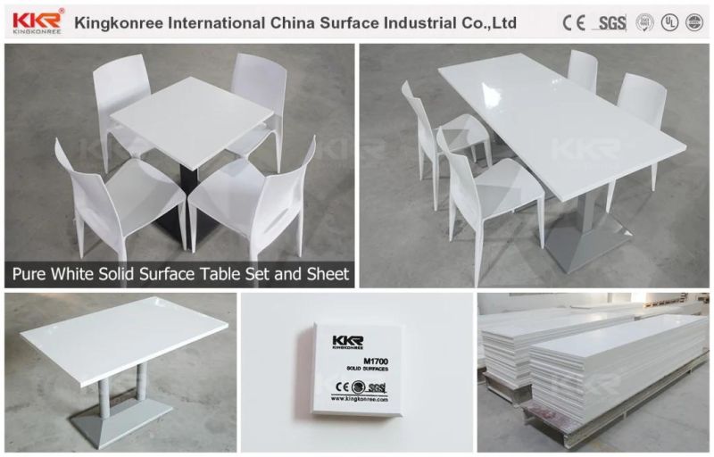 Wholesale Custom Logo Artificial Marble Top Round Corian Solid Surface Dining Table