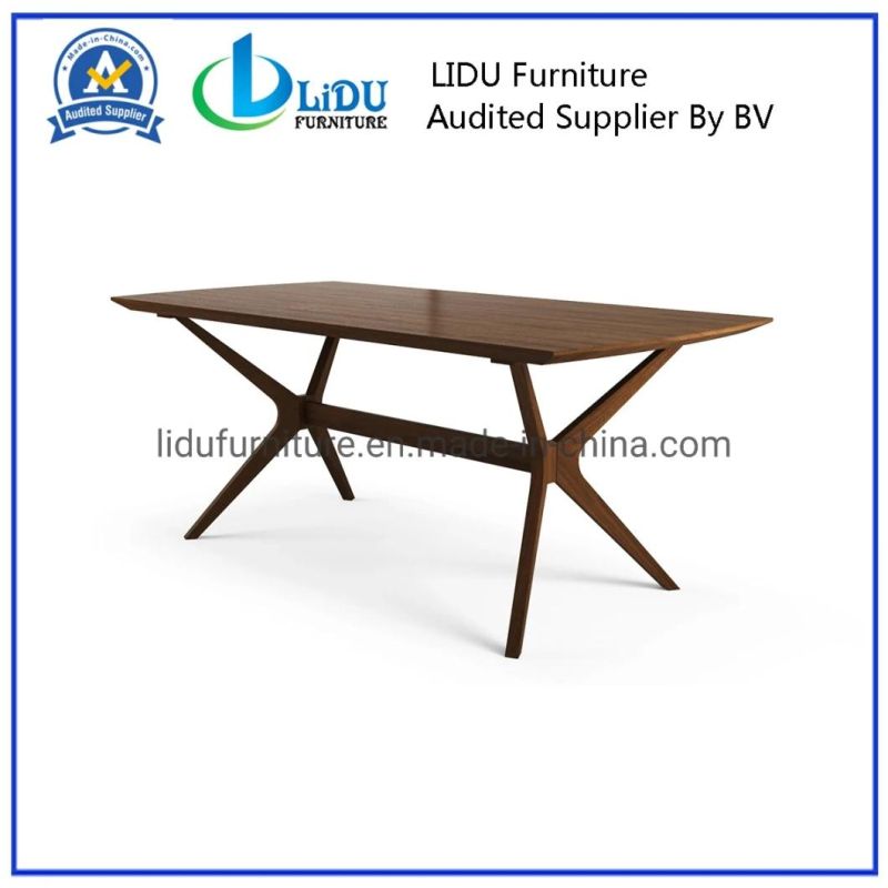 Best Price Glass Dining Table with Wooden Legs