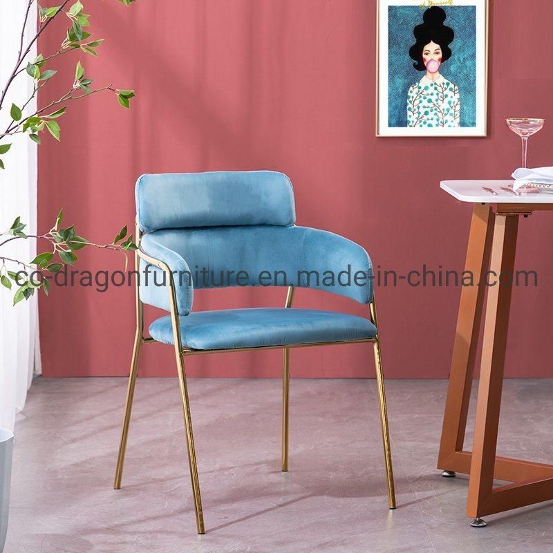 Hot Sale Fashion Dining Furniture Metal Dining Chair with Velvet