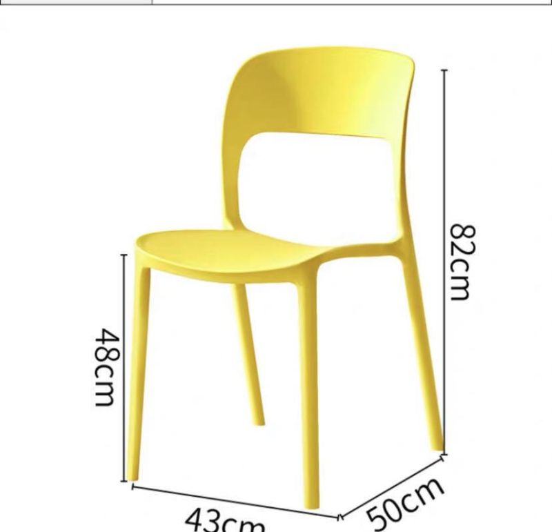 Restaurant Cafeteria Furniture Stackable PP Plastic Minimalist Dining Chair