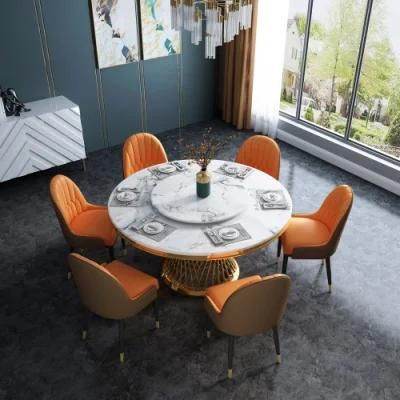 Factory Directly Modern Metal Furniture Restaurant Mable Rectangle Dining Table