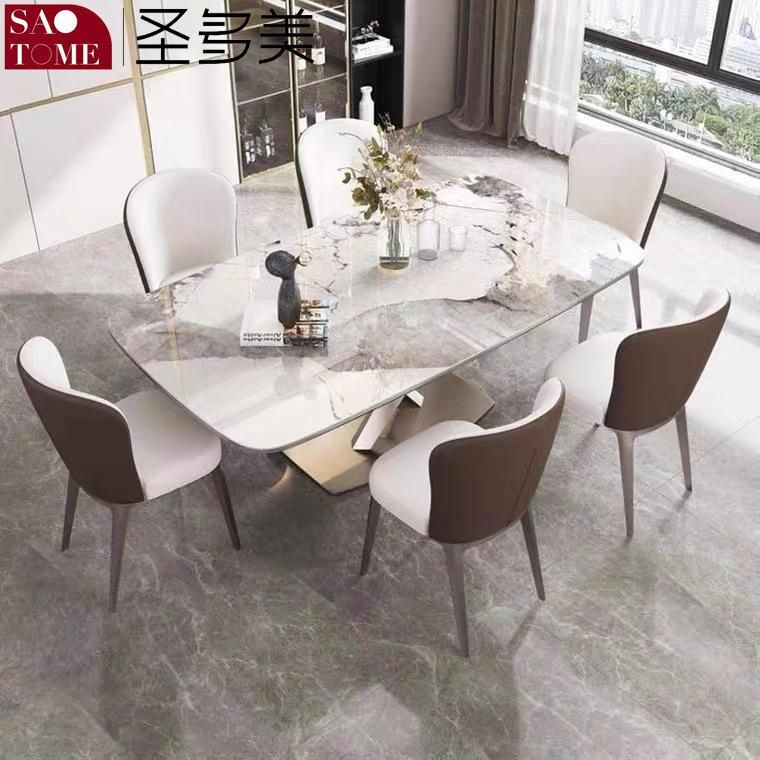 Modern Rock Furniture Stainless Steel Cross Table Dining Table