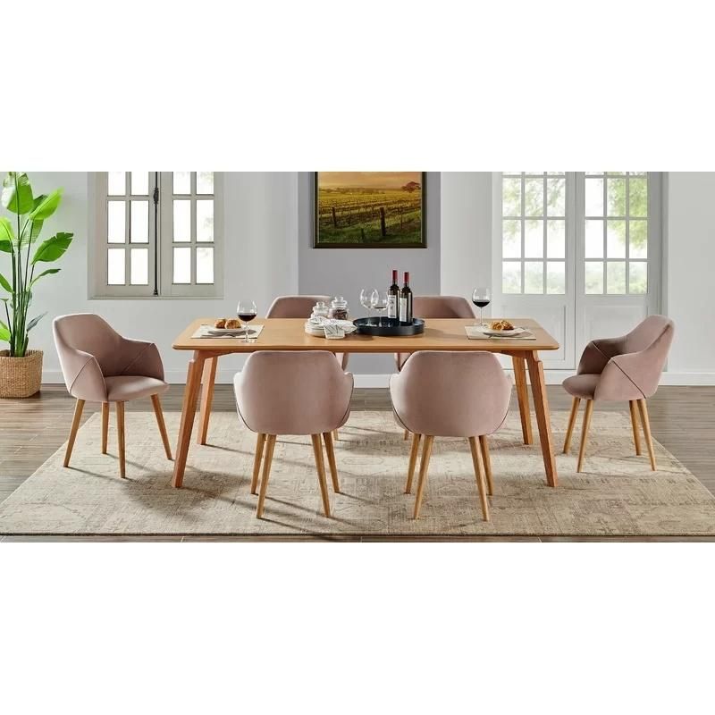 Wholesale Rectangular Oak/Ash/Walnut Wood Dining Table Dining Room Furniture/Home Furniture/Chair and Table Set/Table Furniture/Table for Studying Round Legs